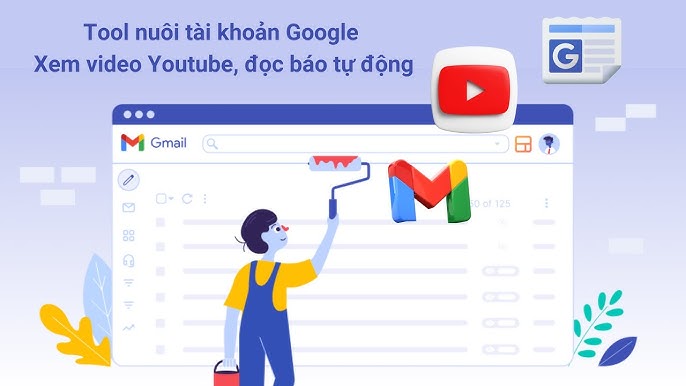 Nuôi Gmail, Seeding Youtube 2 trong 1 by Đỗ  Trọng Hòa Bản PC